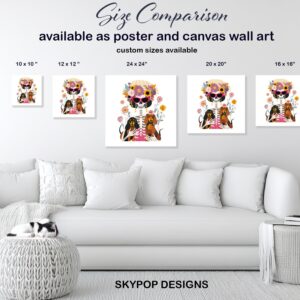 Dachshund Floral Skeleton Art