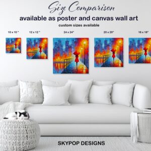 Rainy City Lights Art