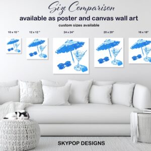 Blue Beach Umbrella Art