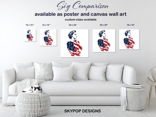 American Flag Pin-up Art