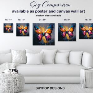 Butterfly Art Canvas or Poster