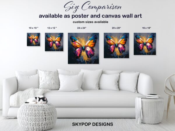 Butterfly Art Canvas or Poster