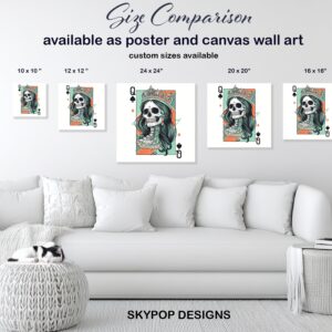 Queen of Spades Skull Art