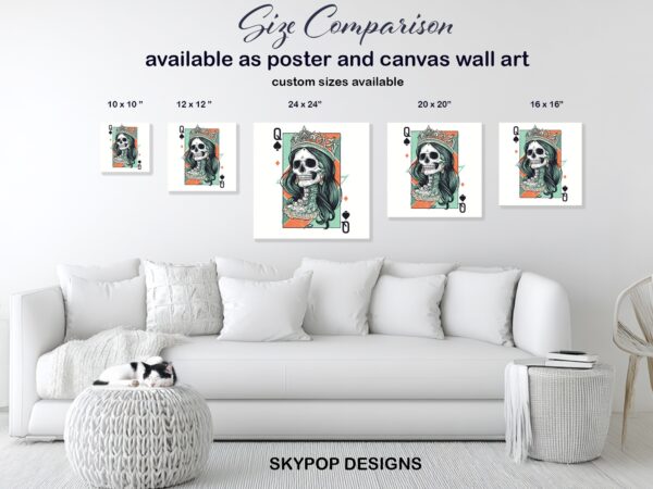 Queen of Spades Skull Art