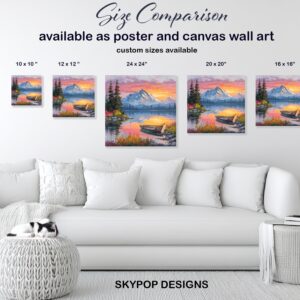 Mountain Lake Sunset Art