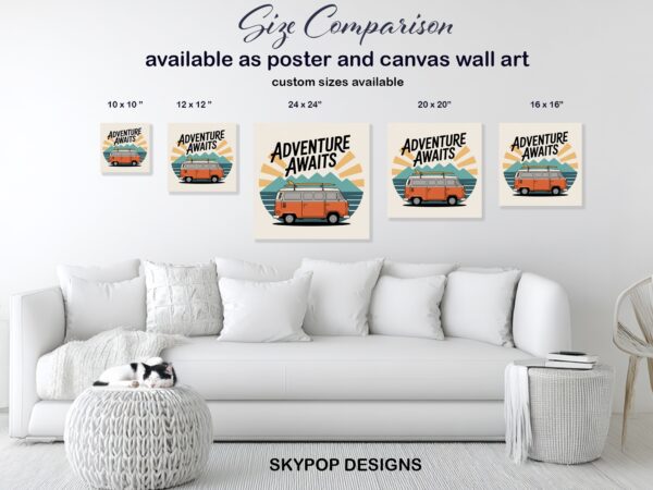 Retro Adventure Van Art