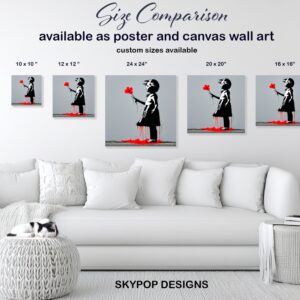 Girl with Red Flower Art