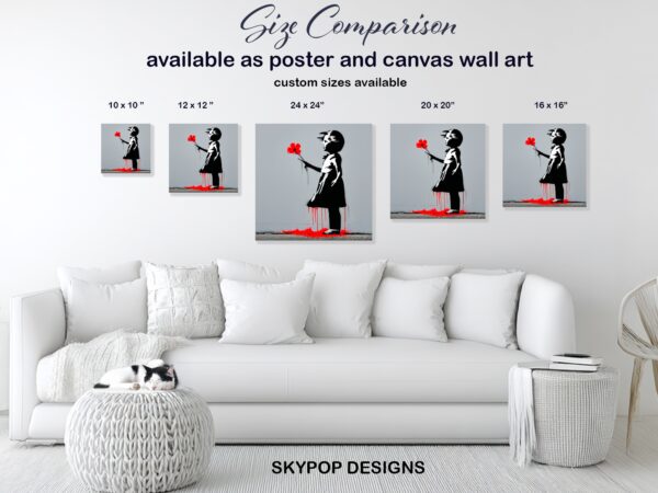 Girl with Red Flower Art
