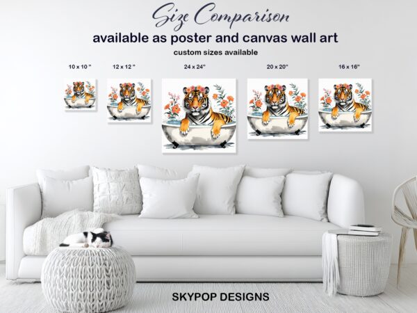 Tiger Bath Time Art