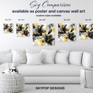 Elegant Black and Gold Lily Art