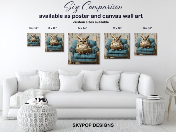 Owl Reading Art