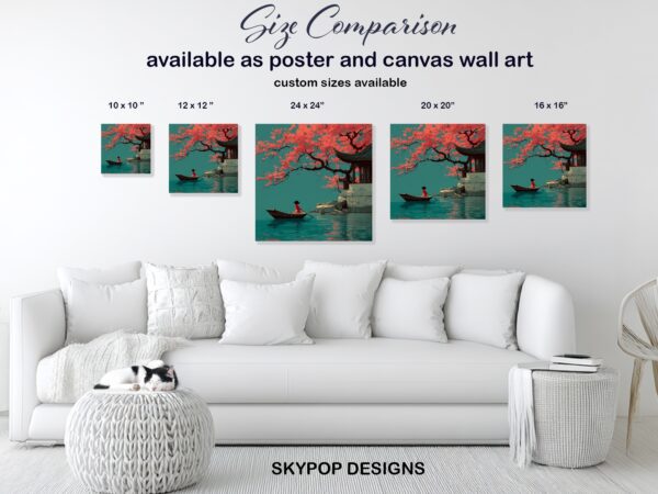 Cherry Blossom Boat Art