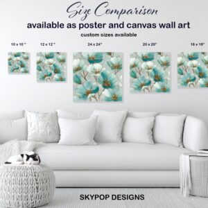 Teal Blossom Art