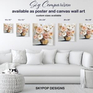 Blush and Gold Floral Art