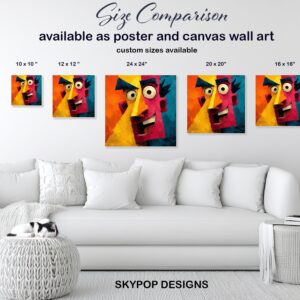 Colorful Cubist Face Art