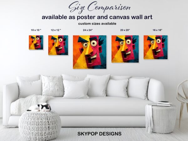Colorful Cubist Face Art
