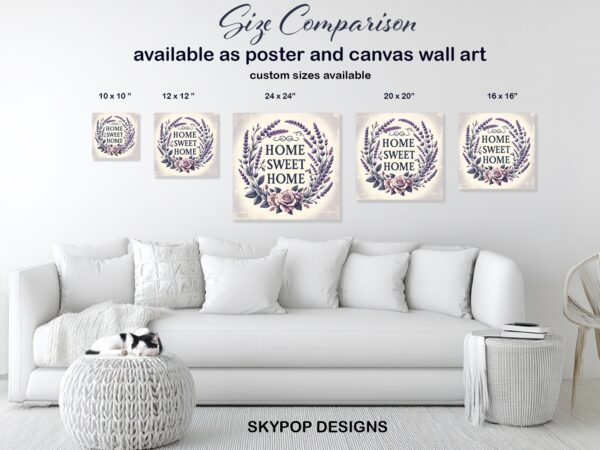 Lavender Home Sweet Home Art