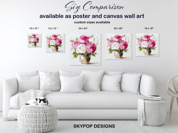Pink Peony Bouquet Art