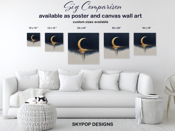 Crescent Moon Reflection Art
