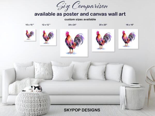 Colorful Rooster Art