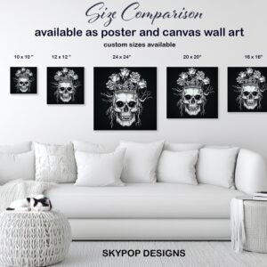 Royal Skull Rose Crown Art