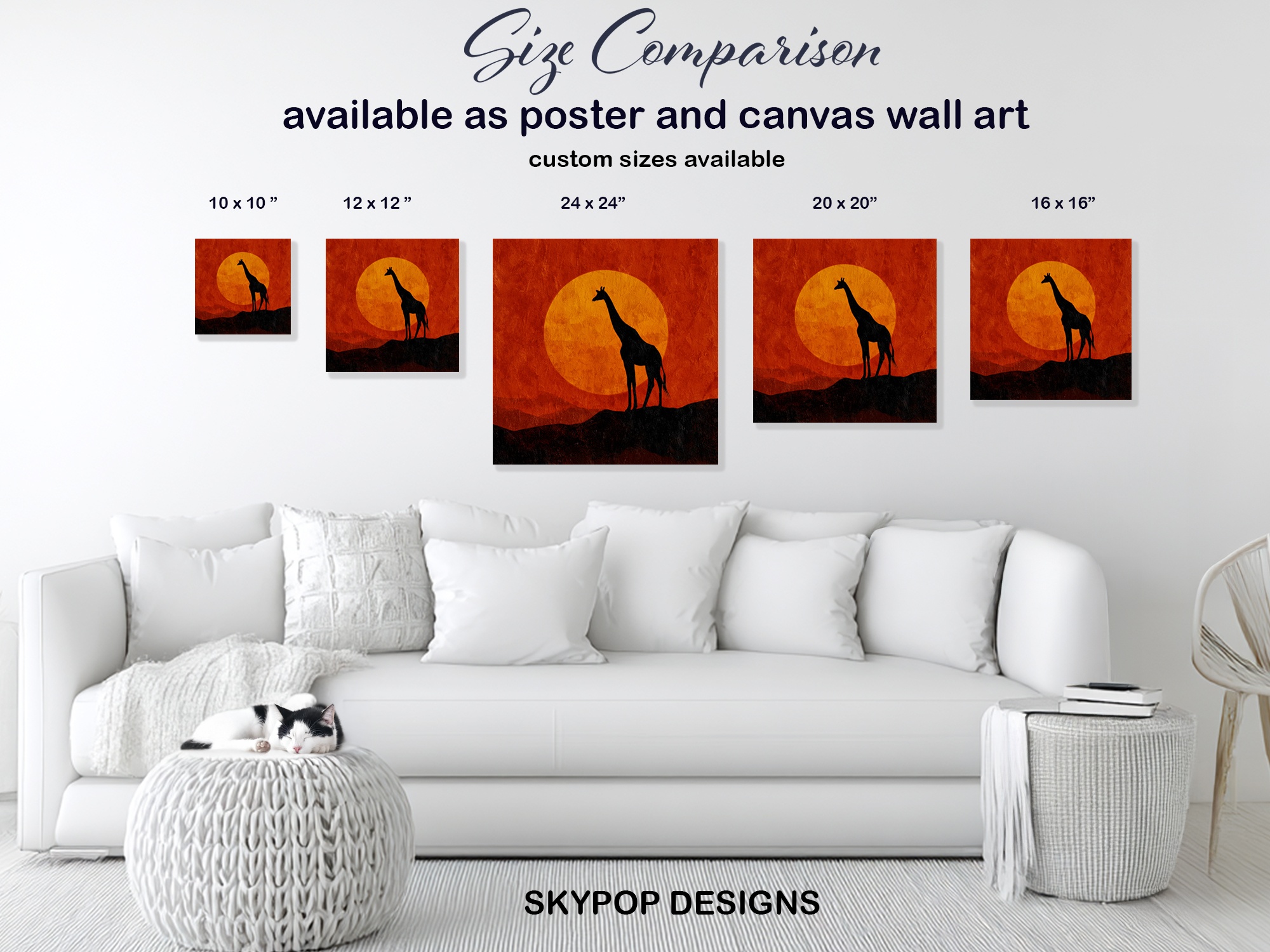 7.jpg Giraffe Sunset Art