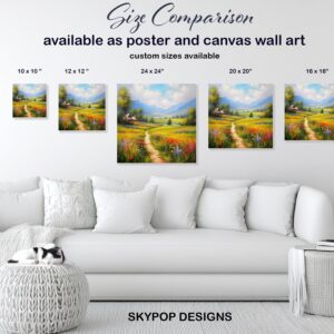 Mountain Valley Flower Path Art