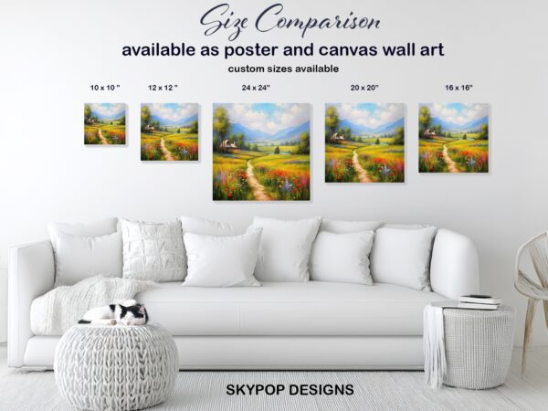 Mountain Valley Flower Path Art