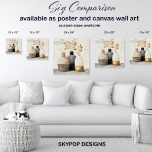 Golden Leaf Vase Trio Art