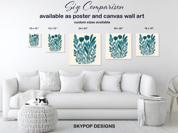 Teal Tulip Art