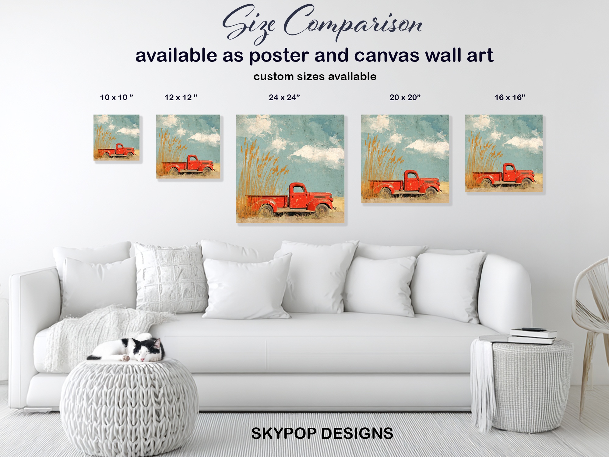 7.jpg Red Truck Field Art