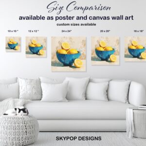 Lemon Blue Bowl Art