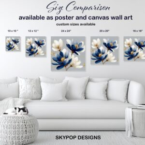 Blue and Gold Floral Art
