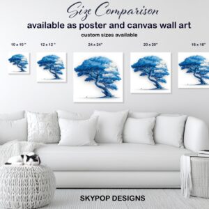 Blue Tree Bird Art