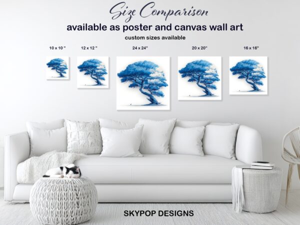 Blue Tree Bird Art