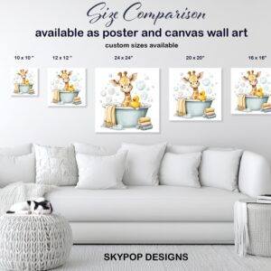 Giraffe Bath Time Art