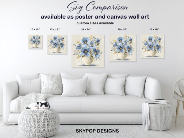 Blue Poppy Bouquet Art