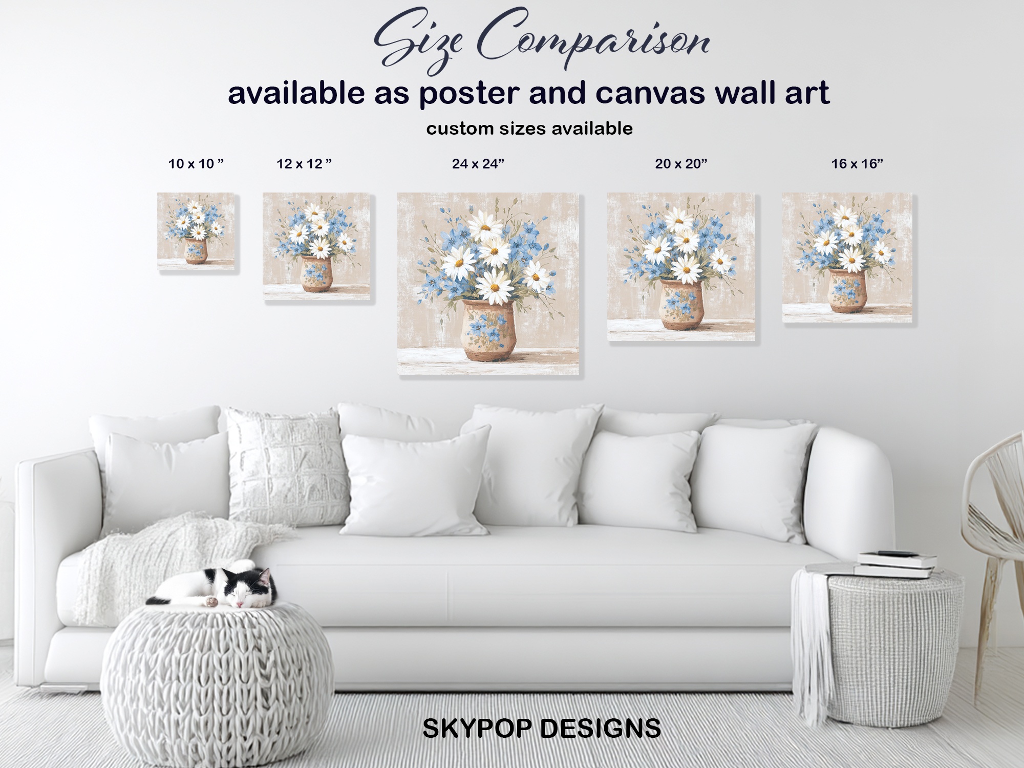 7.jpg Daisy and Cornflower Bouquet Art