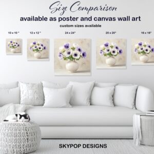 Purple Anemone Bouquet Art