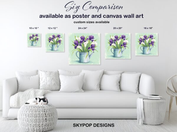 Iris and Calla Lily Art