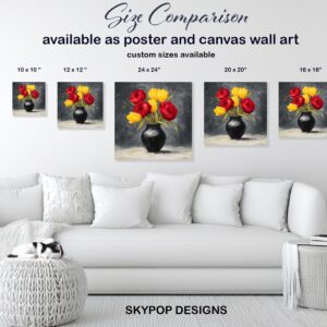 Red and Yellow Tulips Art