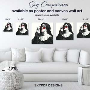 Nun with Red Sunglasses Art