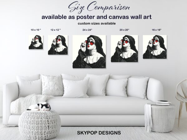 Nun with Red Sunglasses Art