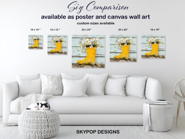Yellow Rainboot Flower Art