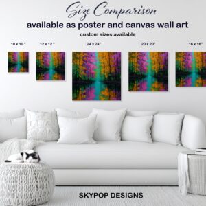 Vibrant Forest Reflection Art