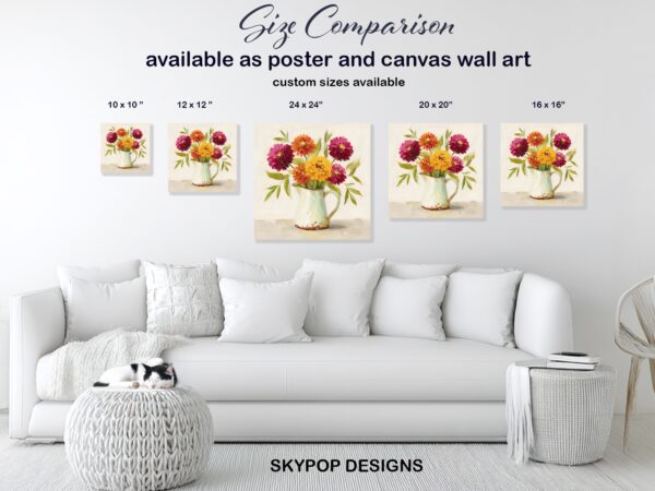 Zinnia Bouquet Art