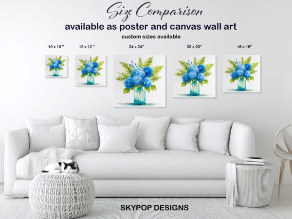 Blue Hydrangea Art
