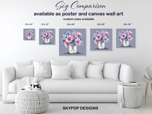 Mason Jar Flower Bouquet Art