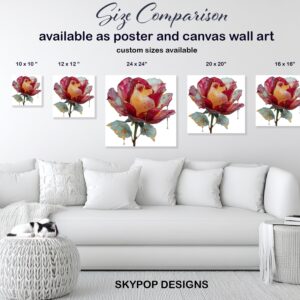 Vibrant Rose Bloom Art