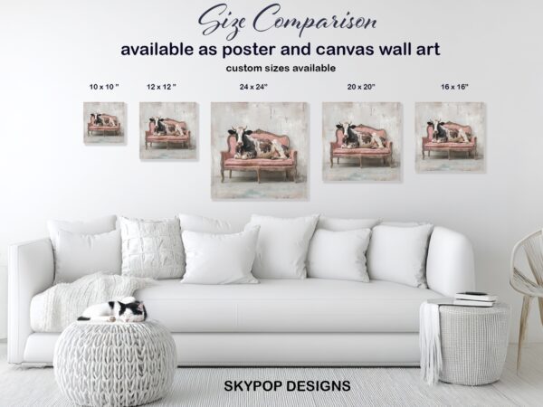 Cow on Pink Couch Art